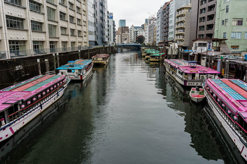 Of course I am back in Japan yet again - Oct and Nov 2018 - Its an old grey river lined with pleasure craft that dont look like I would be very pleasured to be on them.