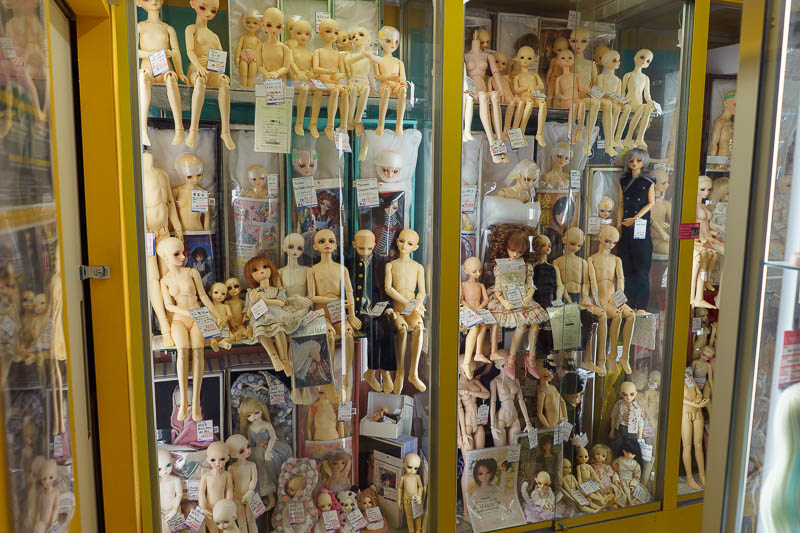 Japan-Tokyo-Ueno-Nakano - The creepiest photo of the day is the doll spare parts shop. Much like the other stores it goes on and on forever.
