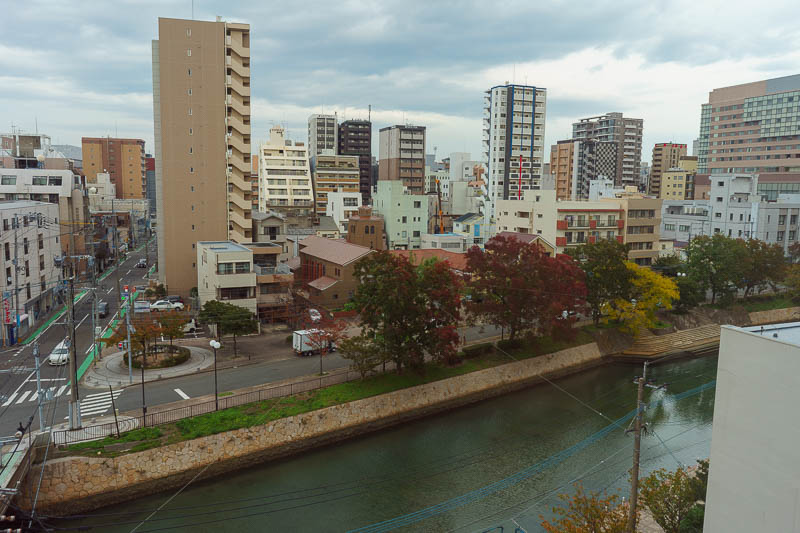 Japan-Okinawa-Fukuoka-Airport - Here is the view from my hotel room. It is right in between the two main stations of Tenjin and Hakata. Hakata is where Hakata ramen comes from, which