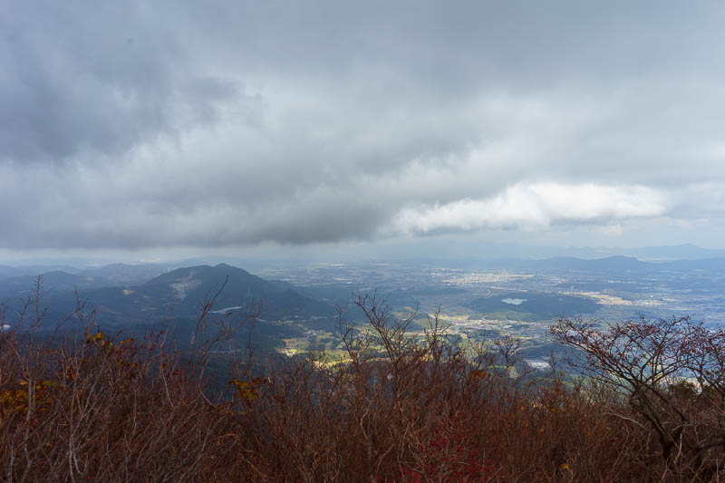 Of course I am back in Japan yet again - Oct and Nov 2018 - The view from the actual summit was hard to admire properly. I am almost in cloud now, it was very cold at the top.