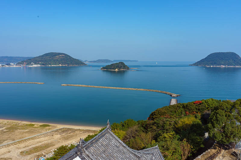 Japan-Karatsu-Castle-Hiking - Another shot of the islands with a bit of the castle.