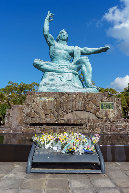 Japan-Nagasaki-Inasayama-Museum - Here we have the peace park. It is filled with statues donated by various countries. This is the biggest of the statues.
