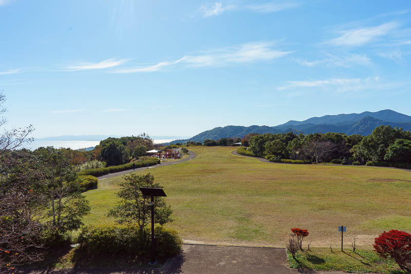 Of course I am back in Japan yet again - Oct and Nov 2018 - Here is the view of the park, as you can see, the sea on the other side of the ISTHUMUS that has Nagasaki on it is just visible. If they had of built 
