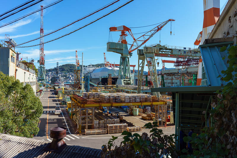 Of course I am back in Japan yet again - Oct and Nov 2018 - Here is the Mitsubishi heavy engineering ship building factory number 7. The whole complex goes for many miles, generally there is a huge fence. In th