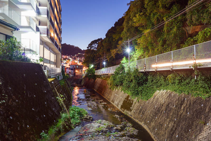 Japan-Nagasaki-Ramen - Here is a spooky drain after I beat a retreat from a spooky forest that prevented me from taking a night shot of Nagasaki.