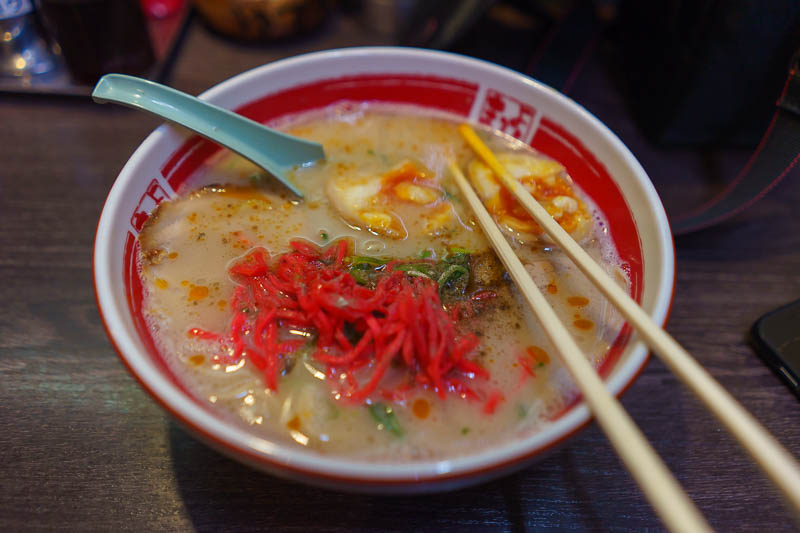 Japan-Nagasaki-Ramen - And here is real LARDIFIED ramen. I hate it when the picture shows the egg cut in half and then they are too lazy to cut it and give you the full egg 