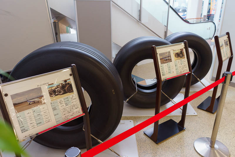 Japan-Nagasaki-Tokyo-Airport - I was early enough to appreciate all the attractions, included these 3 tyres! You may joke but I was very interested in how the smaller jets and large