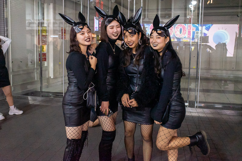 Japan-Tokyo-Shibuya-Halloween - Bat-bunny-girls? I dont know.