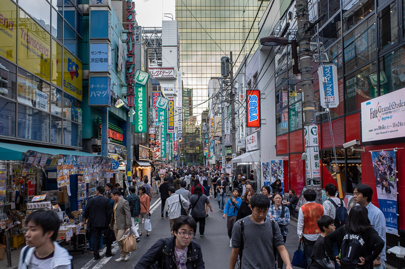 Japan for the 9th time - Oct and Nov 2019 - Even the back streets of Akihabara were busy before lunch today. Look at all those uber nerds.