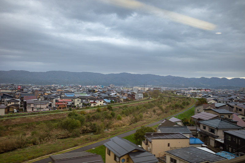 Japan for the 9th time - Oct and Nov 2019 - As I went further south on the fast train, it was still raining a bit, but starting to clear up.