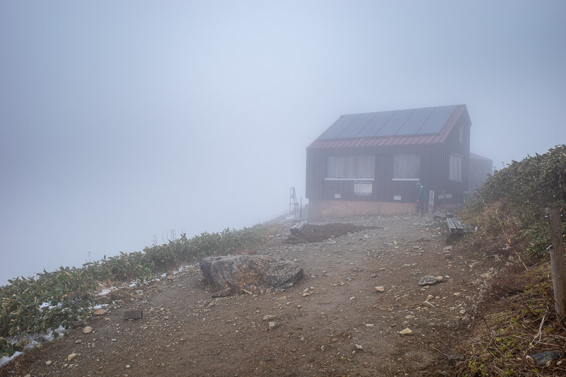 Japan for the 9th time - Oct and Nov 2019 - About 100m below the summit is this emergency hut. I think its where you are supposed to camp for the first night on multi day hikes.
