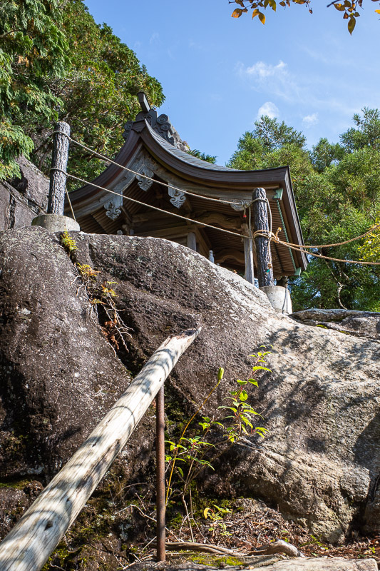 Japan-Tokyo-Hiking-Mount Tsukuba - There are also mini roped off shrines that you cannot really get to and see. Japan loves ropes.