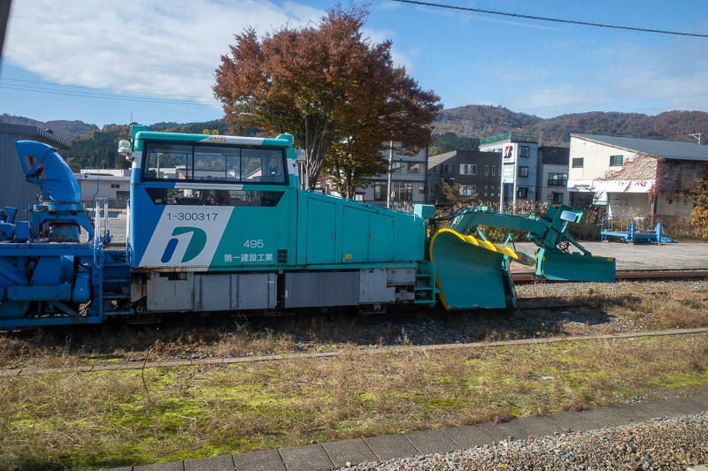 Japan for the 9th time - Oct and Nov 2019 - Here is a snow plow train. The driver of this is one of the luckiest people in the world.
