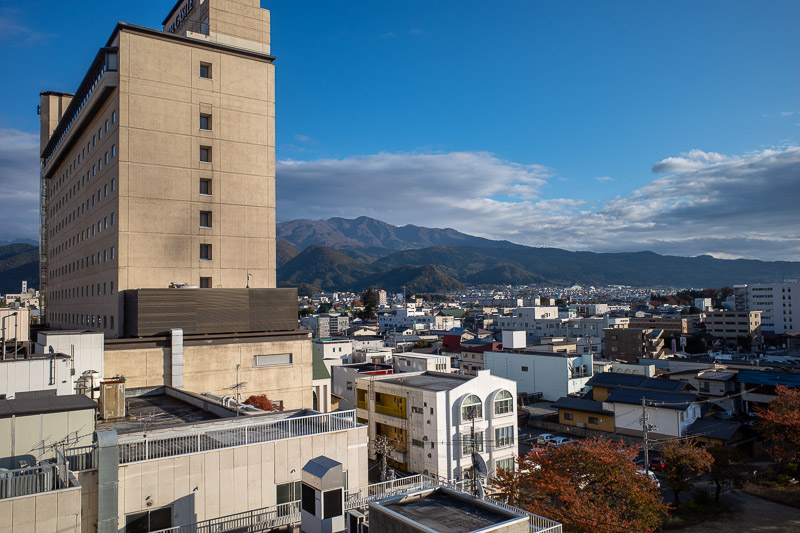 Japan-Niigata-Yamagata-Train - The view from the balcony in my hotel room was better.