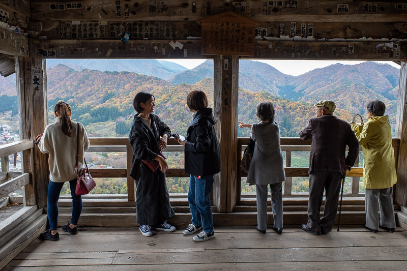 Japan for the 9th time - Oct and Nov 2019 - Here is the view we all came for. Note that old people with walking sticks can make it up the steps.