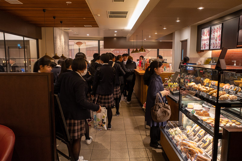 Japan for the 9th time - Oct and Nov 2019 - Starbucks is the only thing open as always. Every school kid in the world is in here, being an absolute asshole. Bro hugs all round!