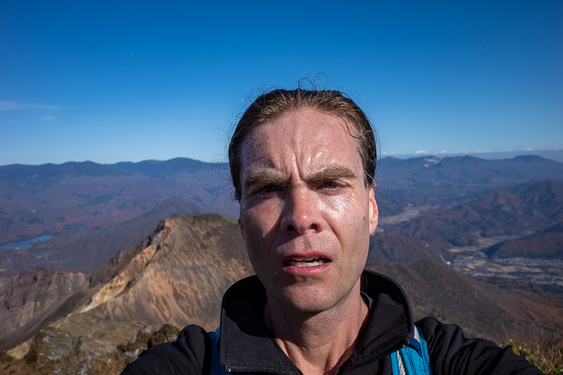 Japan-Hiking-Mount Bandai - Time for another shot of my big old head.