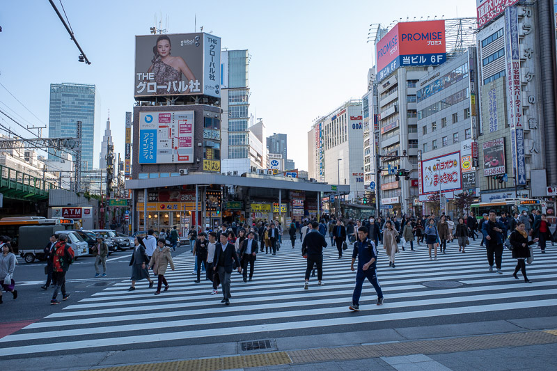 Japan for the 9th time - Oct and Nov 2019 - Heres a crossing near Shinjuku station, on the wrong side of the tracks.