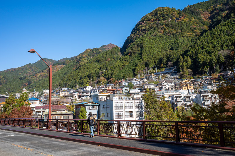 Japan for the 9th time - Oct and Nov 2019 - And here is a view of the little town of Okutama going up the hill. It is a very busy place, lots of hiking shops, 2 convenience stores. Lets get hiki