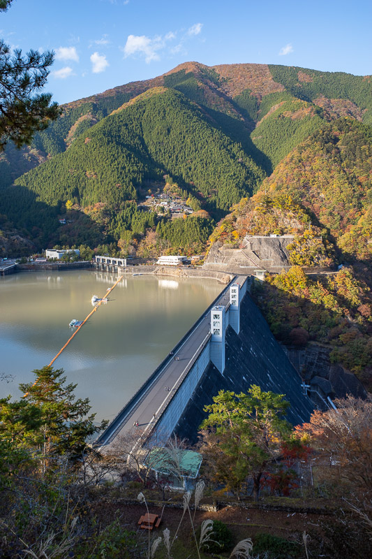 Japan-Hiking-Okutama-Mount Gozenyama - There is the dam. There were people up here at this little lookout.