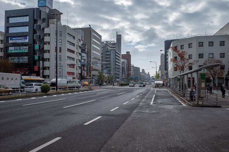 Japan for the 9th time - Oct and Nov 2019 - Well, rain was forecast. It rained just before dawn. It was not raining now on the streets of Kasai, and soon after, clear blue blinding sky again.