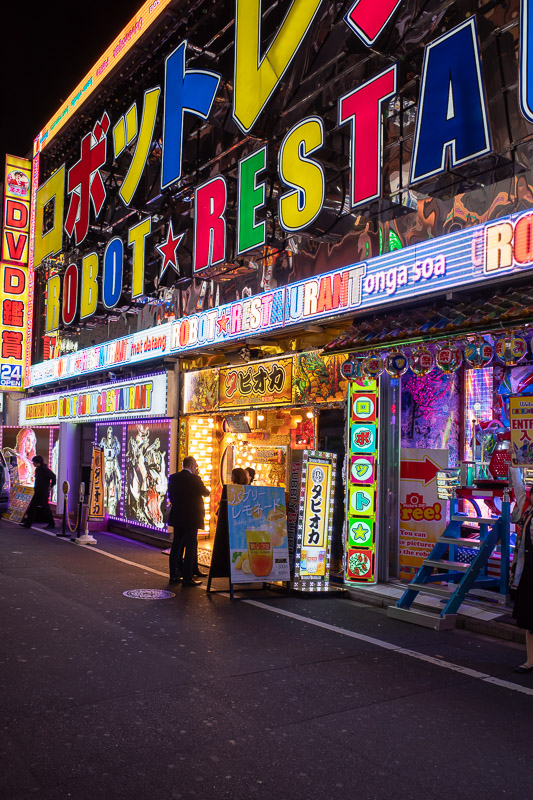 Japan for the 9th time - Oct and Nov 2019 - Last pic tonight, going past the robot cafe disco mardis gras whatever it is restaurant thing. It is the brightest lights in town, not really conveyed
