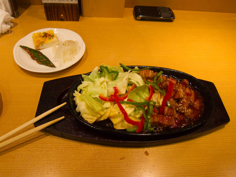 Japan-Tokyo-Shinjuku-Neon - My dinner, is Korean food. It was pretty small, but thats ok, I intend to eat a lot of junk food.