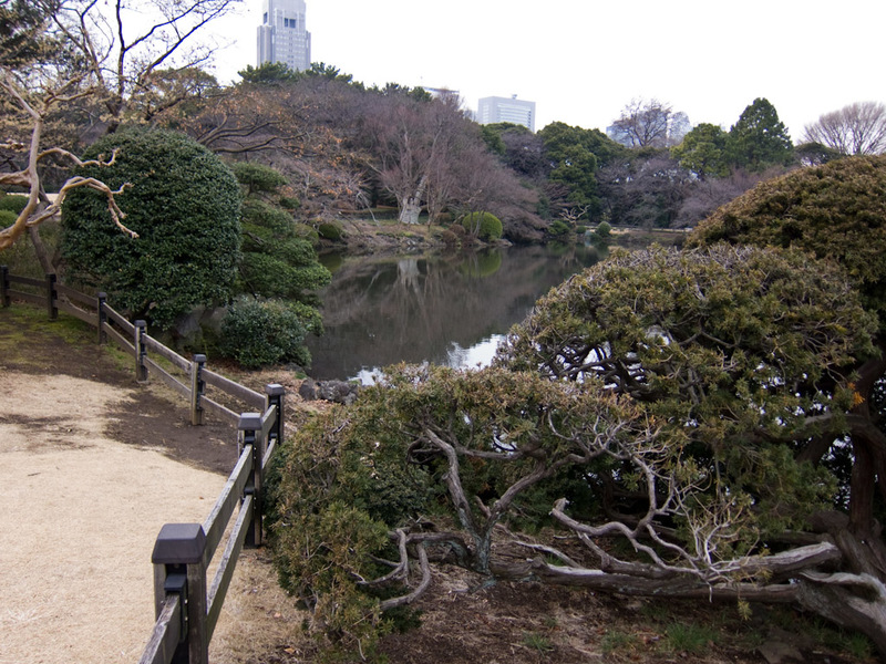Japan-Tokyo-Garden-Ginza-Ramen - Lake in the garden shot.