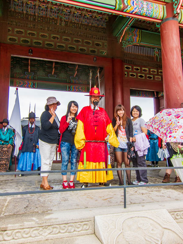 Korea-Seoul-Gyeonbok-Palace-Pho - The gate is guarded by the guy out of Big Trouble in Little China, I really like the hats.