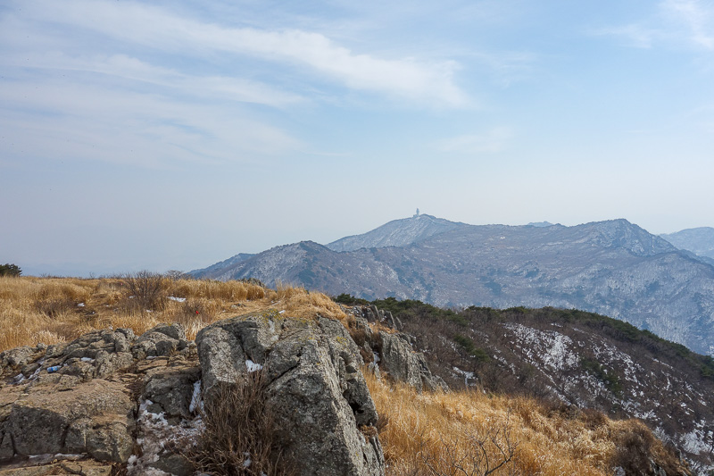 Korea again - Incheon - Daegu - Busan - Gwangju - Seoul - 2015 - Peak number 2 was back where that observatory is. I had walked all that way along the ridge to get to here. The view was awesome the entire time.