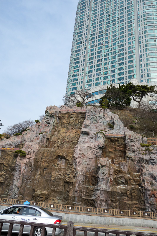 Korea-Busan-Beach-Songdo - Magic mountain! I found it! Adelaide sold off magic mountain and it has been moved here to be a fake waterfall. Adelaide replaced its magic mountain w