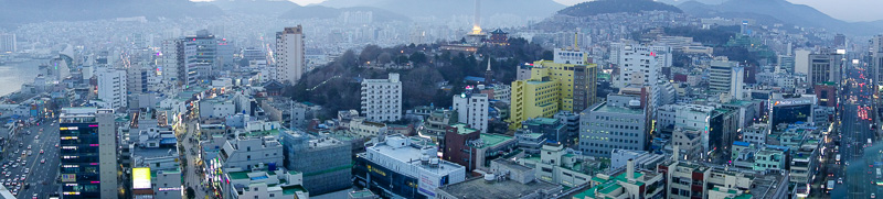 Korea-Busan-Department Store-Barbecue - Panorama number 2, I chopped the top of the Busan tower off....