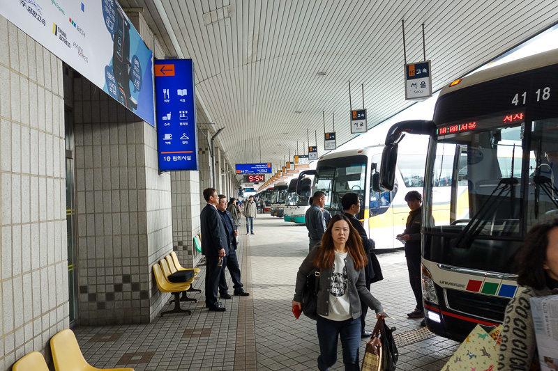 Korea again - Incheon - Daegu - Busan - Gwangju - Seoul - 2015 - There were at least 100 busses lined up outside waiting for people, but no people. Very strange.