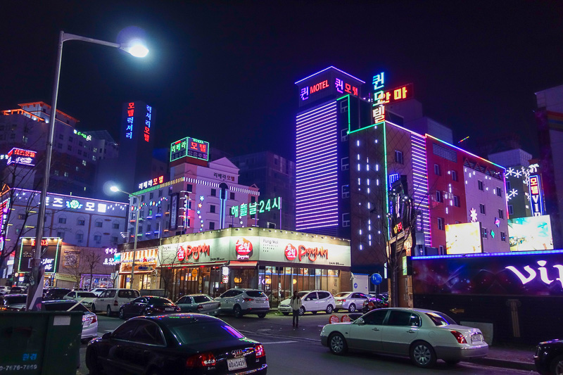 Korea-Gwangju-Hotel-Neon - I noticed all the amazingly brightly lit ridiculous hotels.