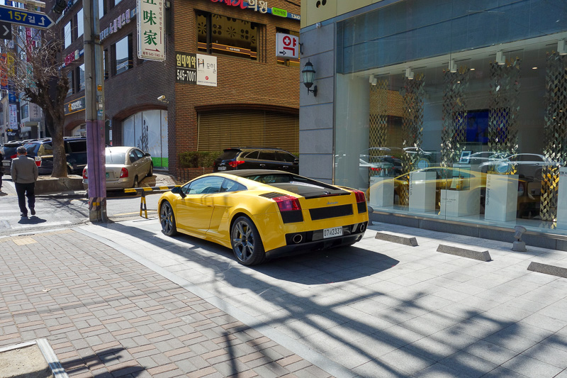 Korea again - Incheon - Daegu - Busan - Gwangju - Seoul - 2015 - Theres fancy cars everywhere all over Gangnam, but this one is parked on the footpath across numerous parks out the front of a surgery that says it sp