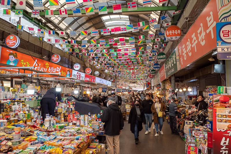Korea-Incheon-Airport-Dongdaemun - My travels took me to the huge international food market that is between Myeongdong and Dongdaemun. Everywhere is a market along this street but I thi