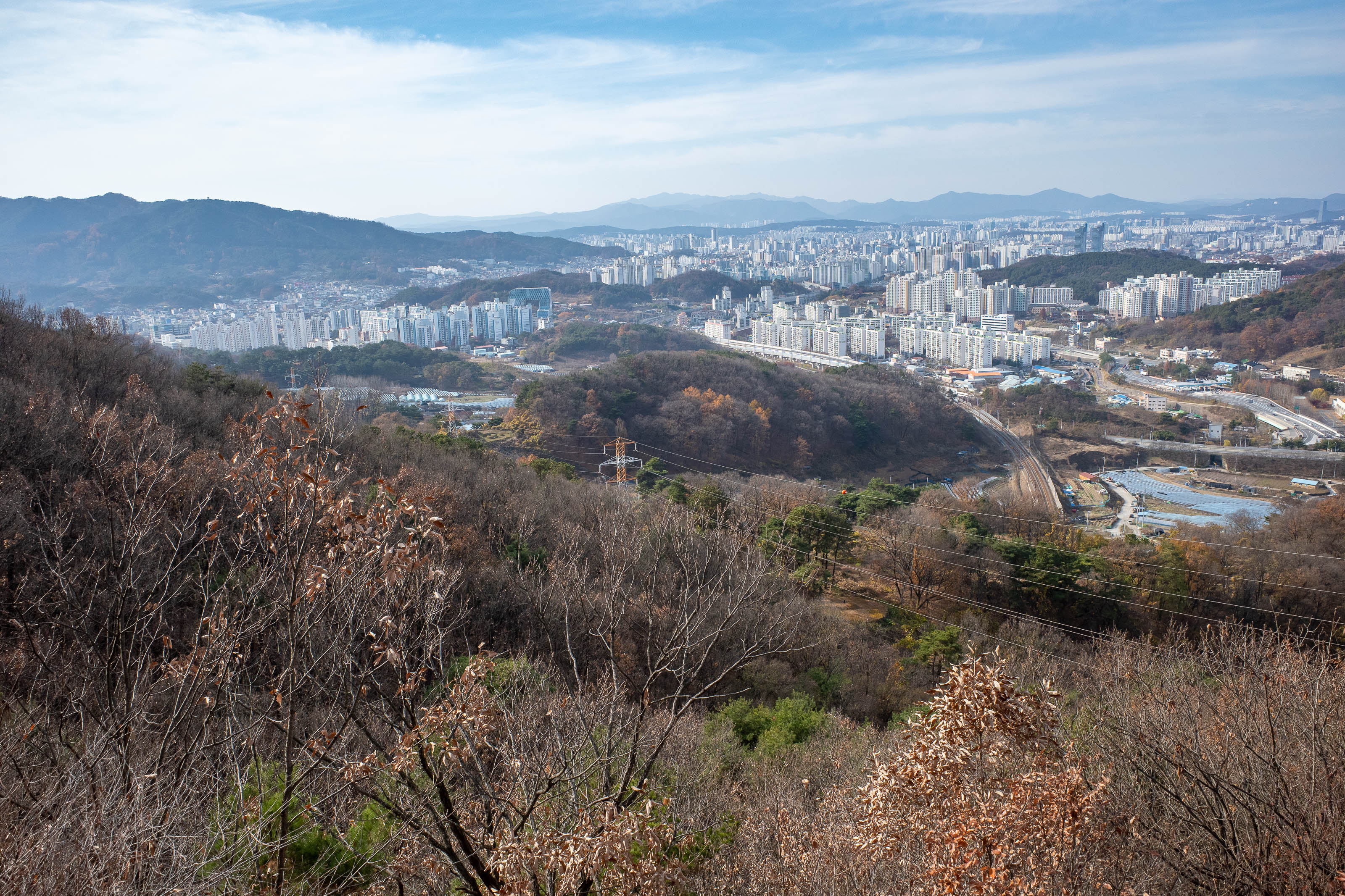 Korean-Hiking-Daejeon-Bomunsan - A view from lower down. I did not go the way I planned, I ended up using some forestry tracks because the trail I wanted seemed to no longer exist.