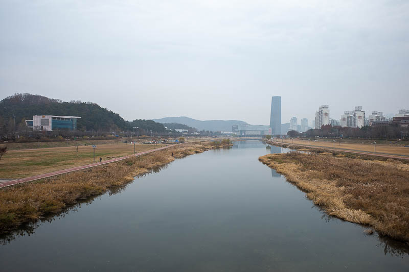 Korea-Daejeon-Museum - I walked back to my hotel the long way around, which went past a different foggy creek. That is all for now.