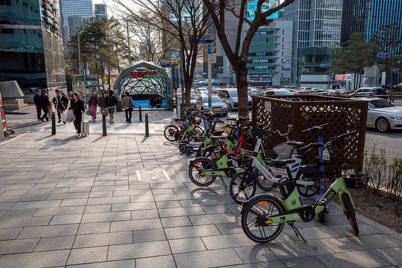 Korea-Seoul-Food-Mall - There are many brands of rental bikes and scooters littered all across the streets of Seoul. In Melbourne we only have 2 brands so we miss out on the 