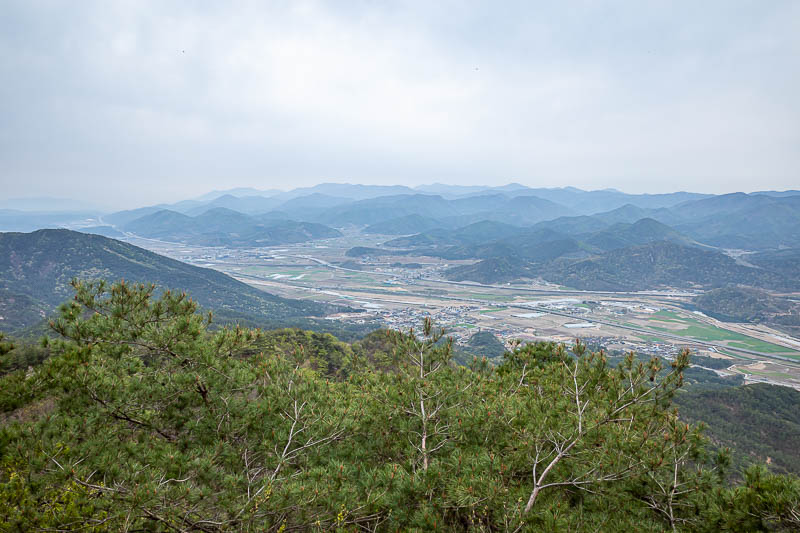 Korea-Gyeongju-Namsan-Hiking - Just beyond the summit, a view. Looking away from Gyeongju.
