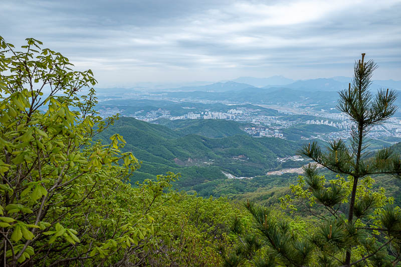 Korea-Seoul-Hiking-Cheolmasan - I had to stand on a rock to get a view shot.