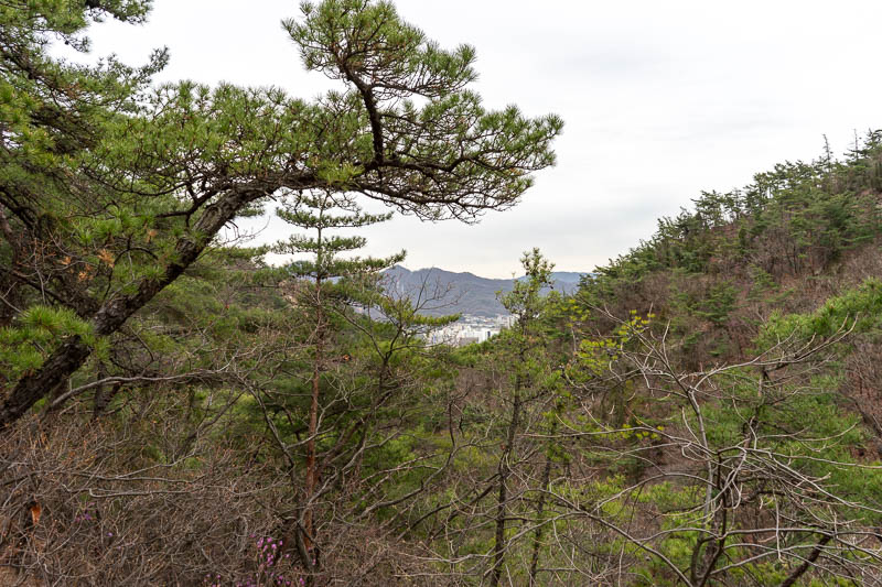 Korea-Seoul-Hiking-Gwanaksan - First glimpse of Gwacheon, the far side of Seoul.