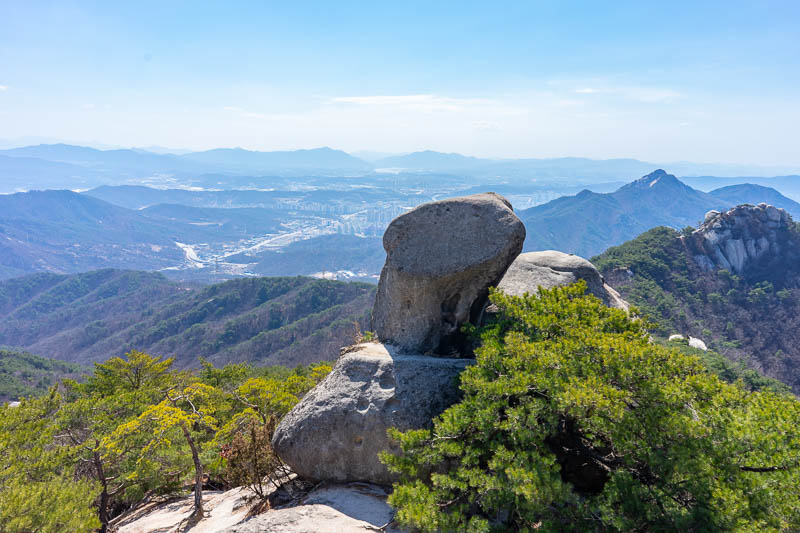 Korea-Hiking-Suraksan - This side has some rocks and green and blue of its own. Just like the other side!