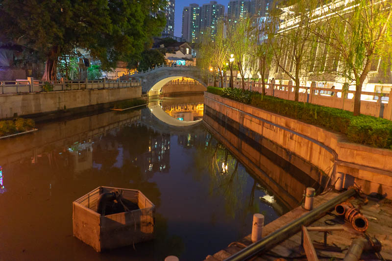 China-Guangzhou-Shangxiajiu - The surrounding area has a number of storm water drains with bridges designed to survive a flood.