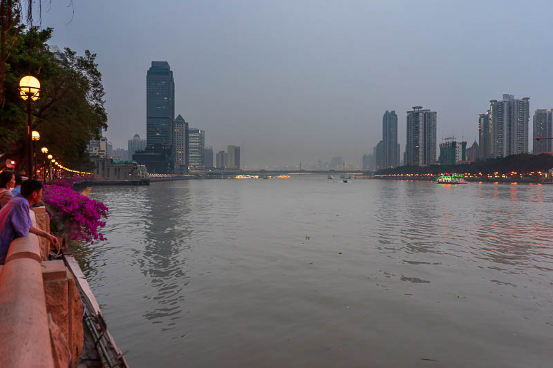 Korea - HK - China - KORKONG! - The mighty Pearl river, it is not a particularly inspiring view tonight, nothing like the amazing views in Chongqing from last year. The riverbank are