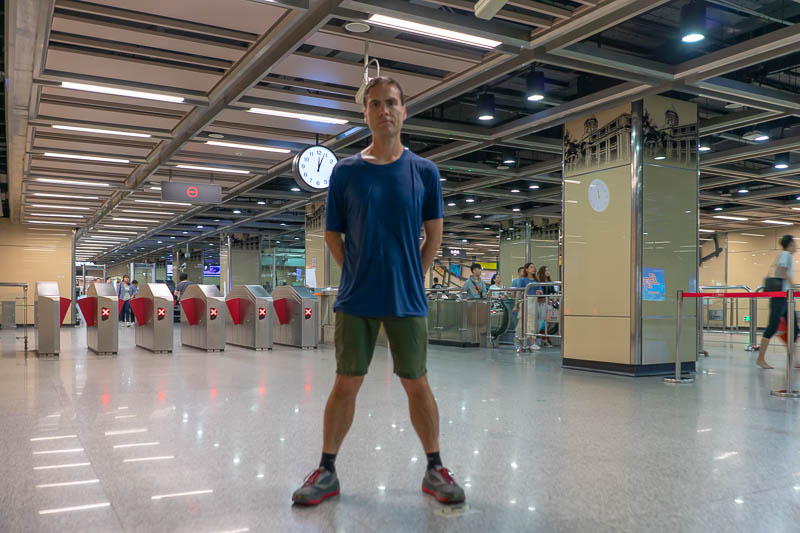 China-Guangzhou-Rain - The stance! Its back for 2019. The camera hanging from the roof is awkwardly placed behind my head. This is just after I entered the subway soaking we
