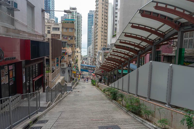 Hong Kong-Hiking-Aberdeen - Getting to the base of the hills requires you to walk up a steep hill called the city of Hong Kong. I refuse to use the outdoor escalators which are o