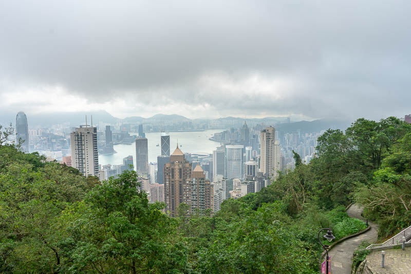 Hong Kong-Hiking-Aberdeen - This is the view from the public toilets on the peak. I have taken this photo before, one handed.