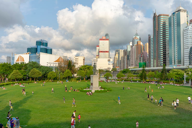 Hong Kong-Central-Architecture - Here is the Sun Yat-sen memorial park. Not a mausoleum. You might notice that it is filled with largely non Asian families. The Asians are inside the 
