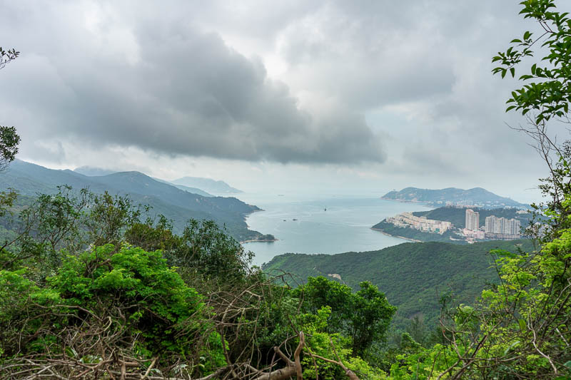 Hong Kong-Hiking-Dragons back - There were not many spots for a view, this is back over the other side, the same side that bus stop is on but a lot closer to the main part of Hong Ko